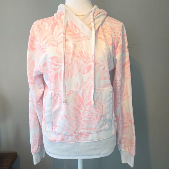 Columbia Women's Hoodie Sweatshirt Pink and White Floral Pattern Size Small - Picture 1 of 10